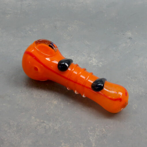 4.5" Opaque Spoon Glass Hand Pipes w/Coil Wrap, Bump & Accents