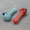 5" Dotted Frit Glass Hand Pipes w/Bumps