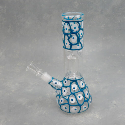 8.5" Two-Tone Spots & Lines Dome Perc Glass Water Pipe w/Ice Catch and 14mm Downstem Bowl