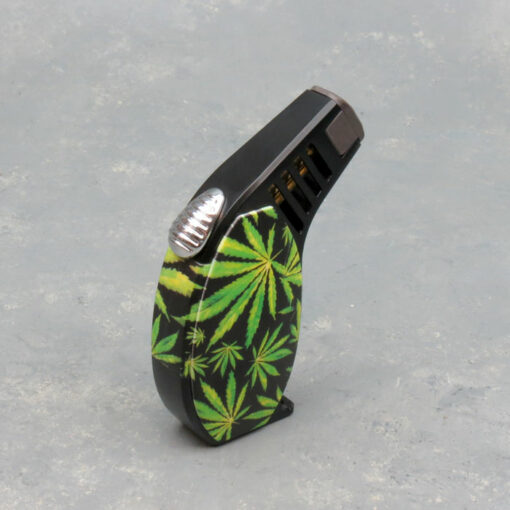 4.5" Techno Torch Slant Torch Lighters w/ Leaves Designs