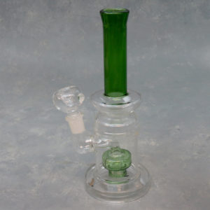 8.5" Rig Style Showerhead Perc Glass Water Pipe w/Color Accent
