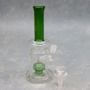8.5" Rig Style Showerhead Perc Glass Water Pipe w/Color Accent