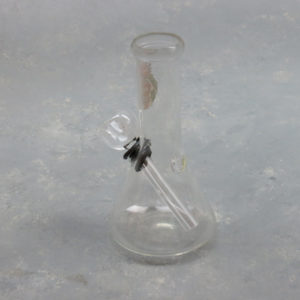 5" Beaker-Shaped Glass Mini Bubbler/Water Pipe w/Mixed Graphics