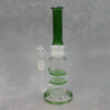 11" Rig Style Dual Honeycomb Perc Glass Water Pipe w/Narrow Mouthpiece & Opaque/Color Accent
