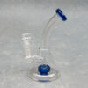 7" Bent Beaker Showerhead Perc Glass Water Pipe w/Color Accent
