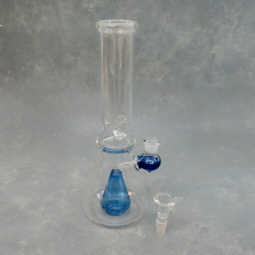 10" Flask Showerhead Perc Glass Water Pipe w/Ice Catch