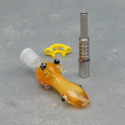 6.5" Honey Bee Glass Nectar Collectors w/14mm Titanium Nail & Clip