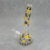9" Angled Beaker Style Glass Water Pipe w/Bee Graphics