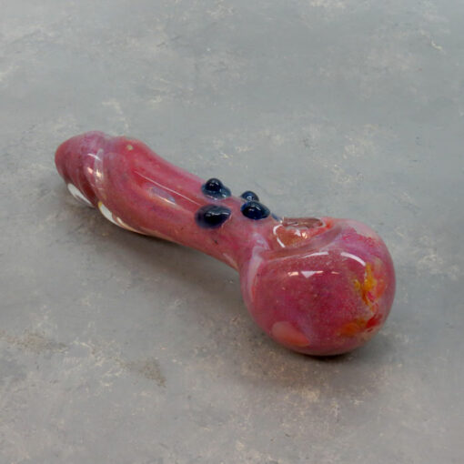 5.5" Squid-Like Spoon Style Frit Glass Hand Pipes w/Twisted Mouthpiece & Bumps