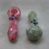 5.5" Squid-Like Spoon Style Frit Glass Hand Pipes w/Twisted Mouthpiece & Bumps
