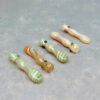 4" Fumed Color Twist Glass Chillums w/Bumps and Flattened Mouthpiece