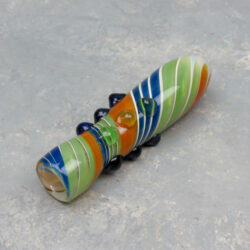 3.5" Inside Out Color Twist Glass Chillums w/12 Bumps