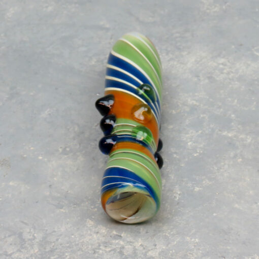 3.5" Inside Out Color Twist Glass Chillums w/12 Bumps