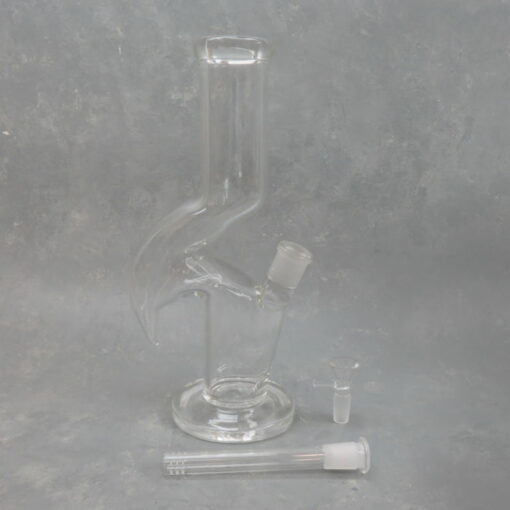 12" Zong Style Clear Glass Water Pipe w/Diffused Downstem