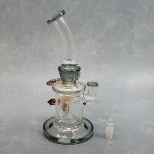 10" Sea Turtle Contoured Rig Style Glass Water Pipe w/Showerhead Perc
