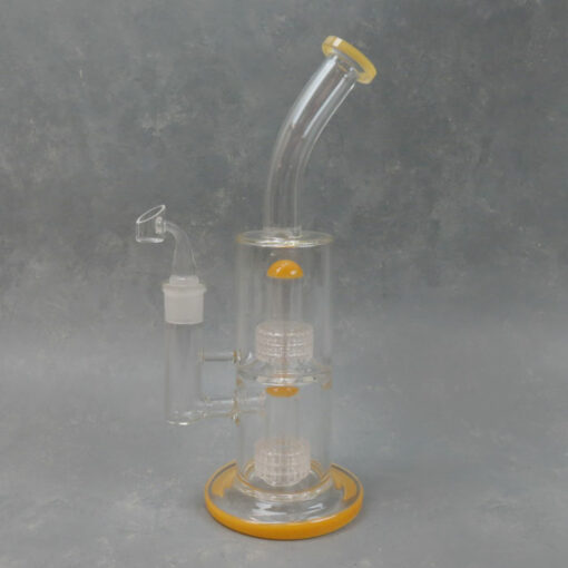 13" Double Matrix/Dome Perc Rig Style Glass Water Pipe w/Banger