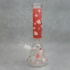 14" Diamonds Graphic Beaker Style Glass Water Pipe w/Ice Catch & Diffused Downstem