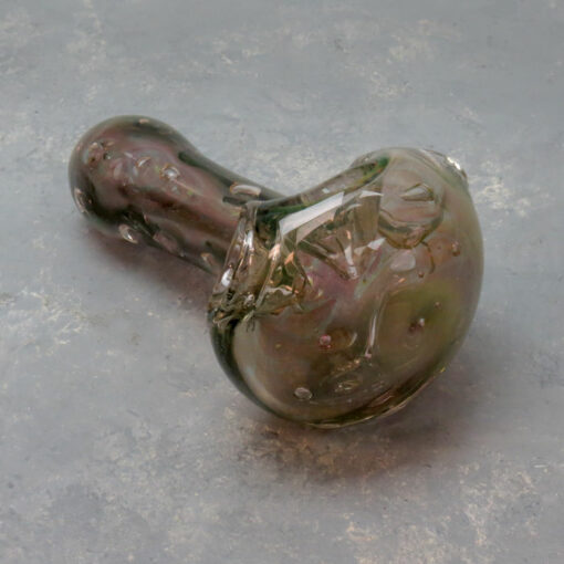5" Triple Bowl Mushroom Spoon Glass Hand Pipe w/Carb