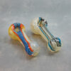 5" Fumed Heavy Latticino Glass Hand Pipes w/Rounded Mouthpiece