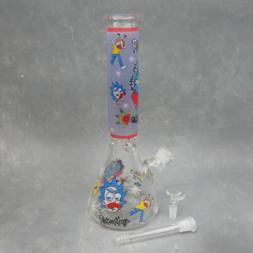 14" Garblootans Beaker Style Glass Water Pipe w/Ice Catch & Diffused Downstem