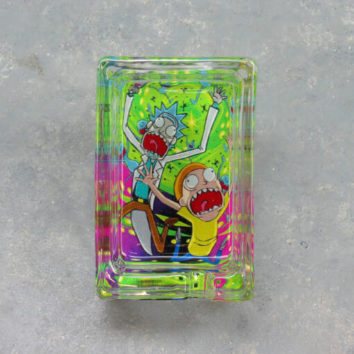 3.25" x 2.15" Rick & Morty Rectangle Glass Ashtrays