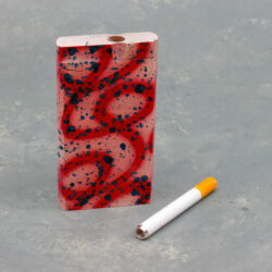 4" Painted Designs Wooden Dugouts w/2.75" Metal Cigarette One-Hitter
