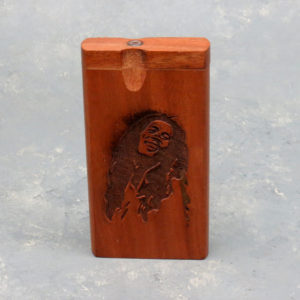 4" Bob Marley Engraved Wooden Dugouts w/Rounded Edges & 2.75" Metal Cigarette One-Hitter