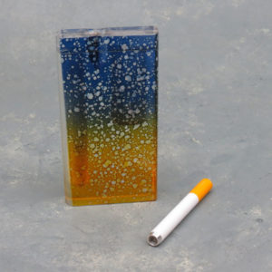 4" Mixed Designs Transparent Acrylic Dugouts w/2.75" Metal Cigarette One-Hitter