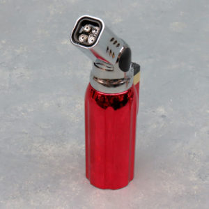 5.25" Clicket Metallic Pivot Neck Quad Torch Adjustable/Refillable Lighters w/Display