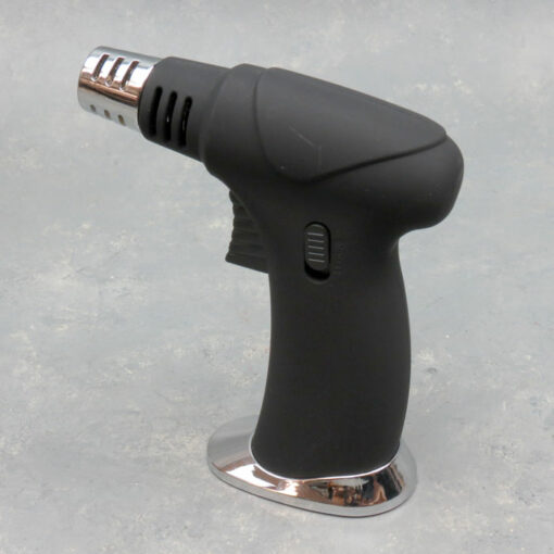 6″ Clickit Single-Torch Adjustable/Lockable Pistol/Tabletop Refillable Lighters w/Metal Accents