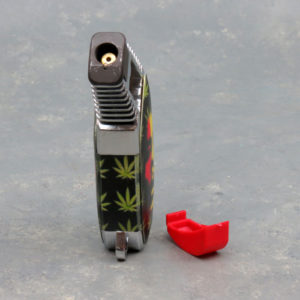 4" Clickit Slant Torch Refillable/Adjustable/Lockable Lighters w/Marley Designs & Safety Cap