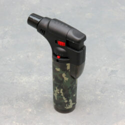5″ Clickit Refillable Single Adjustable Torch Lighters w/Camo Designs & Display