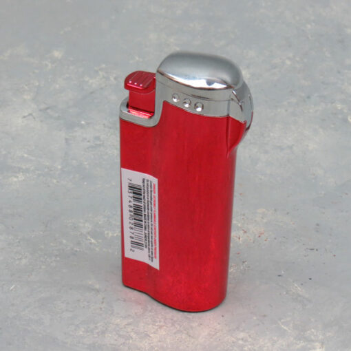 3.5" Clickit Metallic Triple-Torch Flip-Top Refillable/Adjustable Lighters