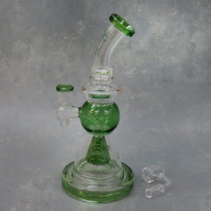9.5" Hipster Glass UFO Perc Water Pipe/Oil Rig w/Bent Mouthpiece & Banger