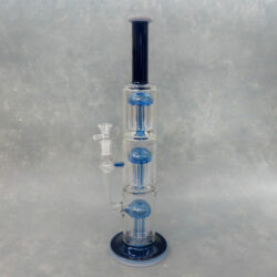 17.5" Triple Tree Perc Glass Water Pipe w/Narrow Mouthpiece
