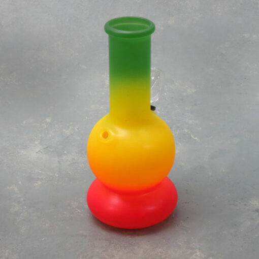 5" Frosted Rasta Mini Glass Water Pipe/Bubbler w/Carb
