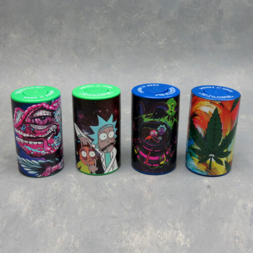 4" Air Tight Rick & Morty Plastic Storage Cans