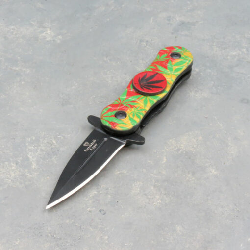 2" Snake Eye Fidget-Spinner Spring-Assisted Knives w/Assorted Designs