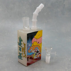 7″ Juice-Box Style Rick & Morty Simpsons Glass Water Pipe/Bubbler Rig