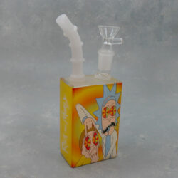 7″ Juice-Box Style Rick & Morty Tripping Glass Water Pipe/Bubbler Rig