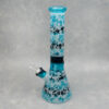14" Frosted Skull Design Beaker-Stle Glass Water Pipe w/Ice Catch & Diffused Downstem