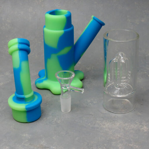 11" Narrow 4-Part Tree Perc Silicone/Glass Water Pipe