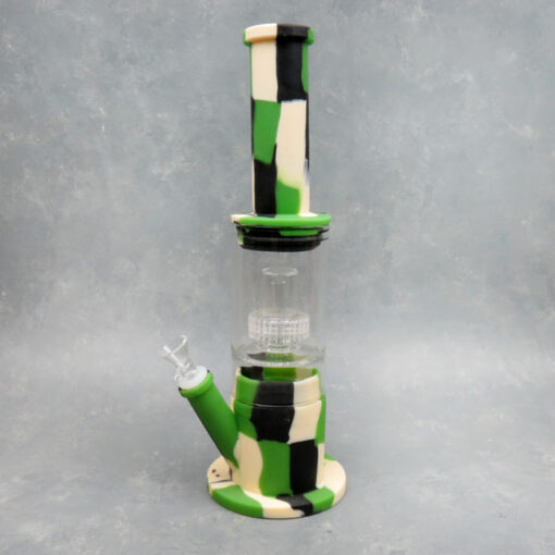 14.5" Wide 5-Part Matrix Perc Silicone/Glass Water Pipe w/Diffused Downstem