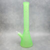 17' Frosted UV Reactive LV Leaf Pattern Beaker Style Glass Water Pipe w/Ice Catch & Diffused Downstem