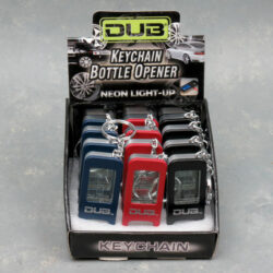 3.3" Dub Branded Glass/Metal Keychain Bottle Openers (12-count display)