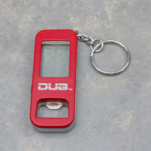 3.3" Dub Branded Glass/Metal Keychain Bottle Openers (12-count display)
