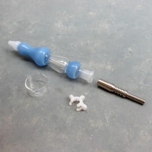 6" Dome Perc Nectar Collector Kit w/Hole, 10mm Titanium Tip, Clip & Glass Bucket