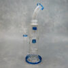 12" Dual Dome Perc Color Accent Rig-Style Glass Water Pipe w/Angled Mouthpiece & Ring