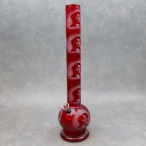 18" Frosted 'Rasta Man' Based Vase Style Soft Glass Water Pipe