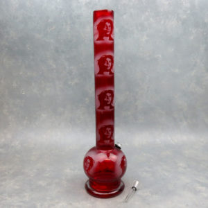 18" Frosted 'Rasta Man' Based Vase Style Soft Glass Water Pipe